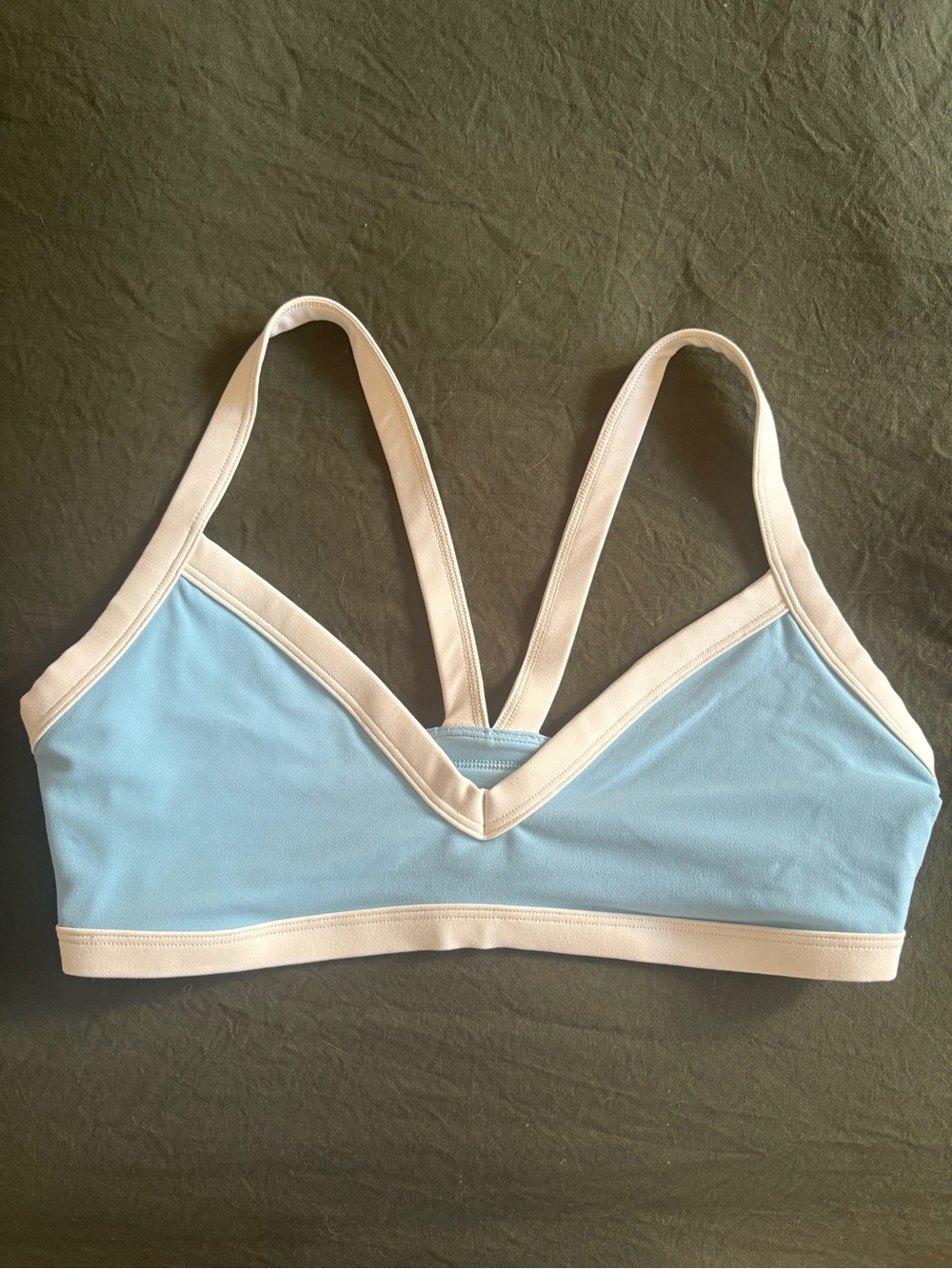 Vuori Light Blue and Cream Wireless Bralette - Worn once - great condition